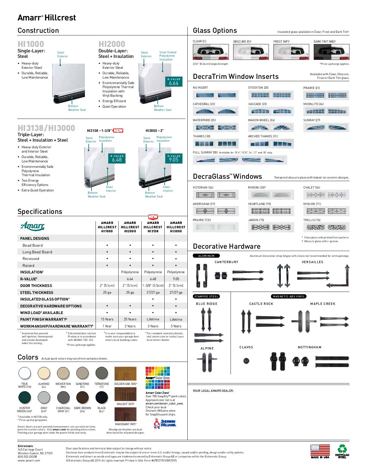Amarr doors for sale